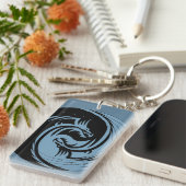 種族のドラゴンの陰陽- eeのCummingsの引用文 キーホルダー (正面右)