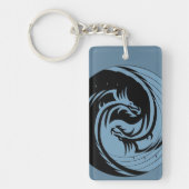 種族のドラゴンの陰陽- eeのCummingsの引用文 キーホルダー (正面)