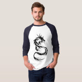 種族のドラゴン3/4の長袖のRaglanのTシャツ Tシャツ (正面フル)