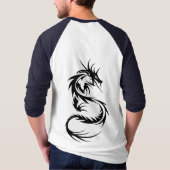 種族のドラゴン3/4の長袖のRaglanのTシャツ Tシャツ (裏面)