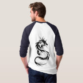 種族のドラゴン3/4の長袖のRaglanのTシャツ Tシャツ (裏面フル)
