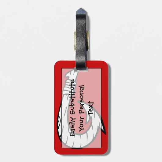 種族のハワイの釣り針 ラゲッジタグ (裏面縦)