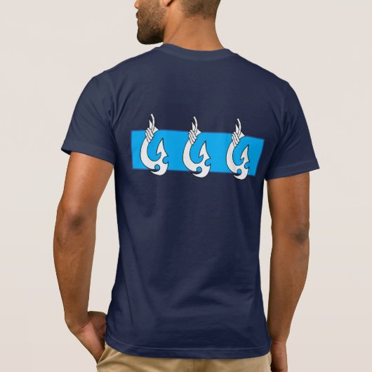 種族のハワイの釣り針 Tシャツ (裏面)