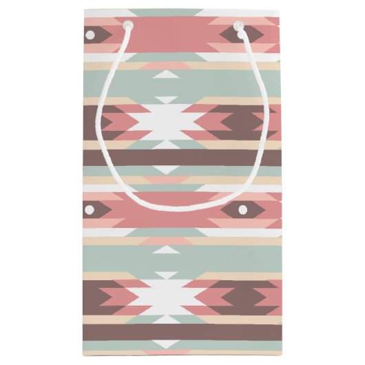 種族のピンクのダイヤモンドのストライプなギフトバッグ スモールペーパーバッグ (裏面)