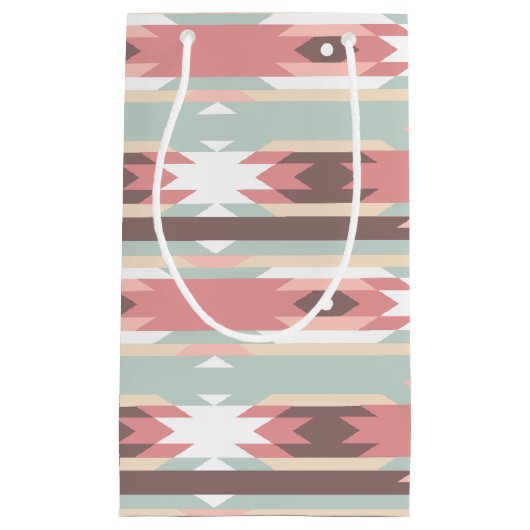 種族のピンクのダイヤモンドのストライプなギフトバッグ スモールペーパーバッグ (正面)