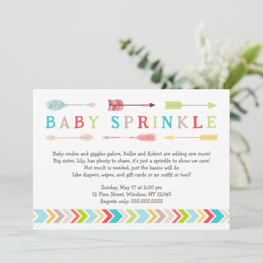 種族のベビーは中立性のシャワーの招待を振りかけます 招待状 (スタンド正面)