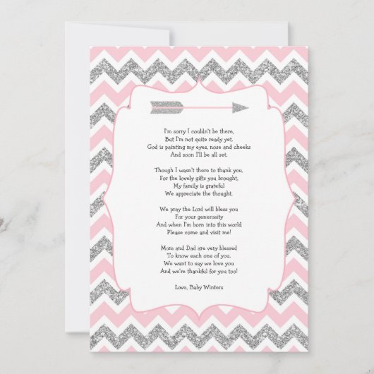 種族のベビーシャワーは詩が付いているノート感謝していしています サンキューカード (正面)