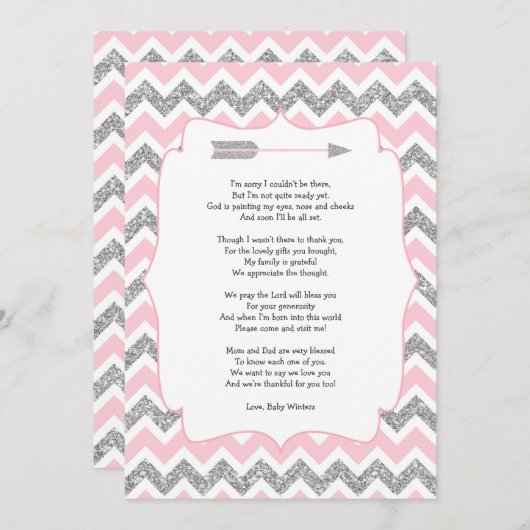 種族のベビーシャワーは詩が付いているノート感謝していしています サンキューカード (正面/裏面)