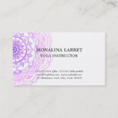 種族のボヘミアの紫色の水彩画の曼荼羅のスケッチ 名刺 (裏面)