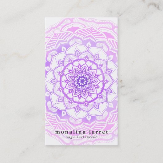 種族のボヘミアの紫色の水彩画の曼荼羅のスケッチ 名刺 (正面)