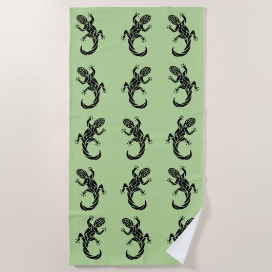 種族のヤモリ ビーチタオル (正面)
