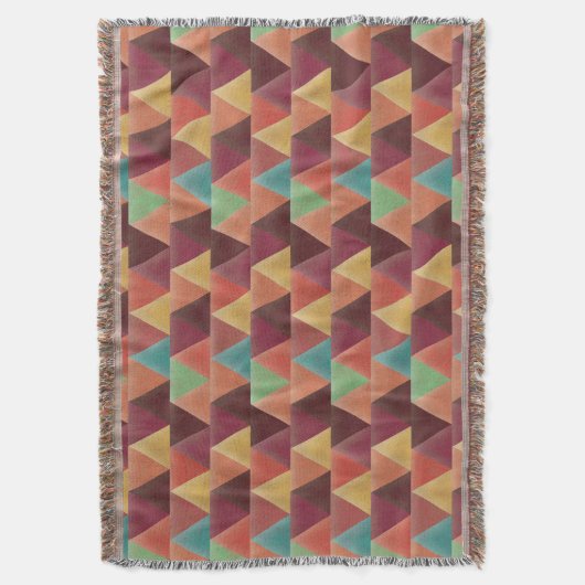 種族のレトロの幾何学的なパターン スローブランケット