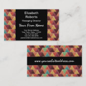 種族のレトロの幾何学的なパターン 名刺 (正面/裏面)