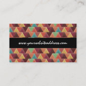 種族のレトロの幾何学的なパターン 名刺 (裏面)