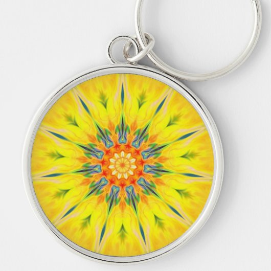 種族の主曼荼羅の星の花のフラクタルKeychain キーホルダー (正面)