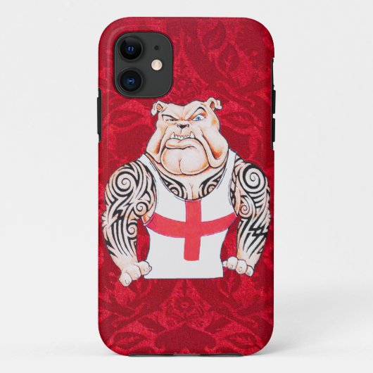 種族の入れ墨を持つ英国のブルドッグ Case-Mate iPhoneケース (裏面)