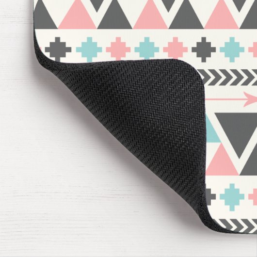 種族の刺激を受けたな珊瑚およびミントパターン マウスパッド (コーナー)