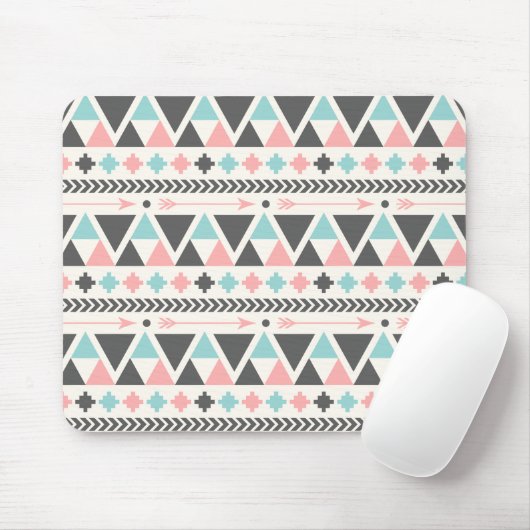 種族の刺激を受けたな珊瑚およびミントパターン マウスパッド (マウス)