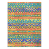 種族の幾何学的な水彩画および金ゴールドパターン テーブルクロス (正面)