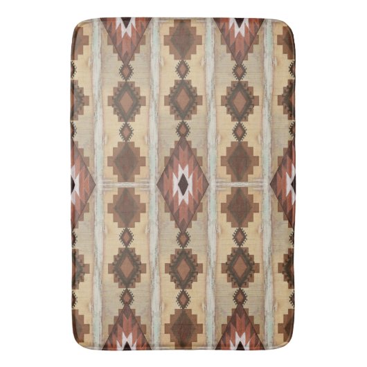 種族の敷物毛布のダイヤモンドの三角形パターン バスマット (正面縦)