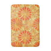 種族の曼荼羅のプリント、マスタードの金ゴールドおよびオレンジ バスマット (正面縦)