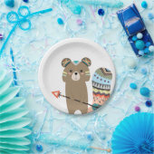 種族の森林森林誕生日のBohoのベビーのリス ペーパープレート (パーティー)