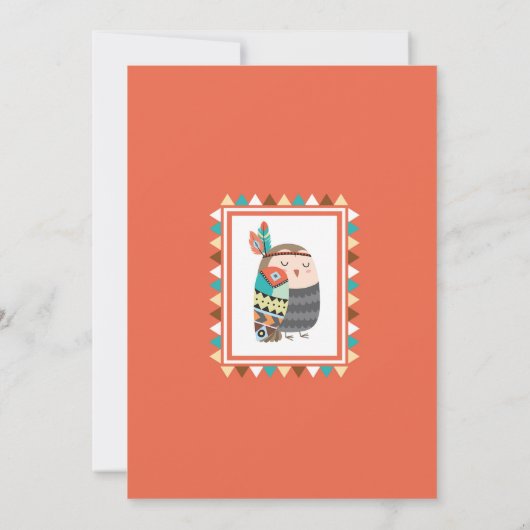 種族の森林野生の1匹の第1誕生会動物 招待状 (裏面)