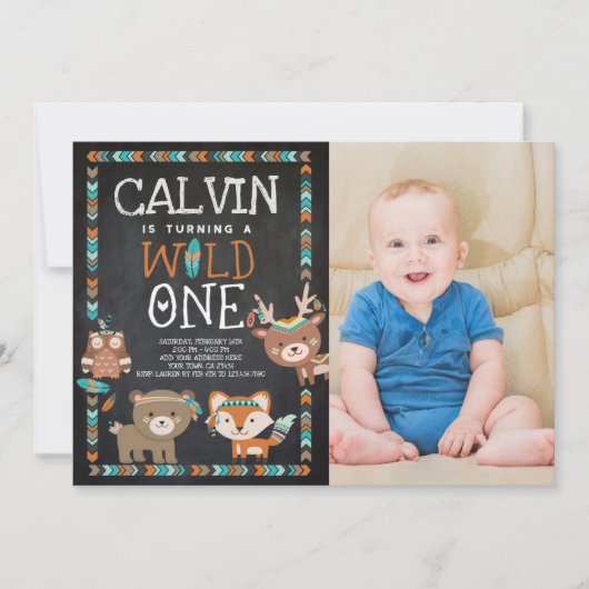 種族の森林、野生の1、第1誕生日 招待状 (正面)