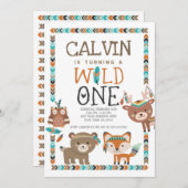 種族の森林、野生の1、第1誕生日 招待状 (正面/裏面)