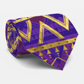 種族の民族のBohoパターン金ゴールドおよび紫色 ネクタイ (ロール)