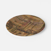 種族の民族のBohoパターン金ゴールドおよび茶色 ペーパープレート (アングル)