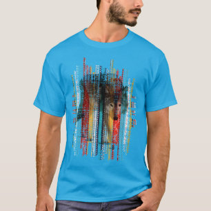 種族の民族パターン質のオオカミ Tシャツ