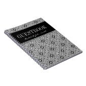 種族の白黒のデザインのゲストブックのノート ノートブック (右側)