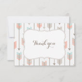 種族の矢のベビーシャワーの平らなサンキューカード サンキューカード (正面)