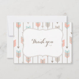 種族の矢のベビーシャワーの平らなサンキューカード サンキューカード