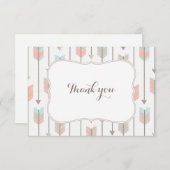 種族の矢のベビーシャワーの平らなサンキューカード サンキューカード (正面/裏面)