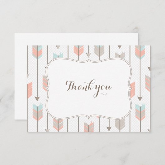 種族の矢のベビーシャワーの平らなサンキューカード サンキューカード (正面/裏面)