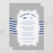 種族の矢のベビーシャワーはノート感謝していしています + 詩 サンキューカード (正面/裏面)