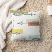 種族の矢の幾何学的な近代美術のカラフル クッション (ブランケット)