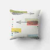 種族の矢の幾何学的な近代美術のカラフル クッション (裏面)