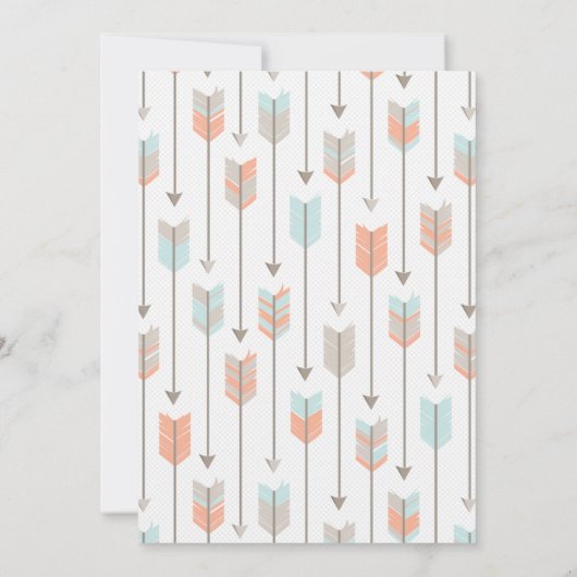 種族の矢の男の子のベビーシャワーの招待状 招待状 (裏面)