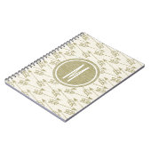 種族の矢|の金ゴールドのグリッターのモノグラム ノートブック (左側)