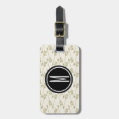 種族の矢|の黒いモノグラム ラゲッジタグ (正面縦)