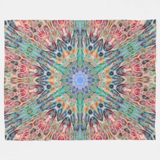 種族の精神の動物のチャクラの曼荼羅 フリースブランケット (正面(横))