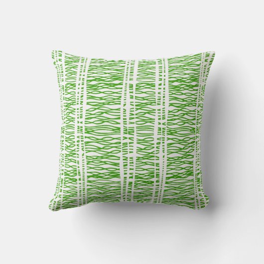 種族の織り方の緑及び白い装飾用クッション クッション (裏面)