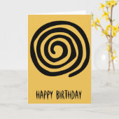 種族の螺線形の岩石彫刻の初期のな芸術の誕生日 カード (黄色い花)