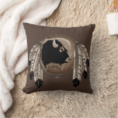 種族の野性生物の枕天然芸術のバッファローの枕 クッション (ブランケット)