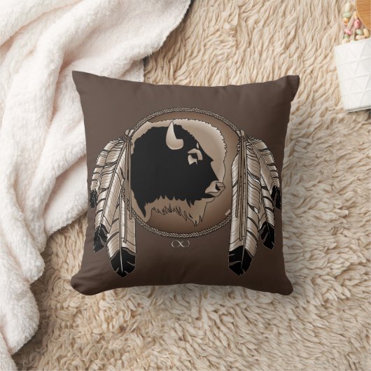 種族の野性生物の枕天然芸術のバッファローの枕 クッション (ブランケット)