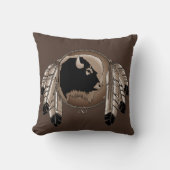 種族の野性生物の枕天然芸術のバッファローの枕 クッション (正面)