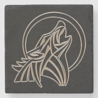 種族の金属遠ぼえのオオカミの紋章 ストーンコースター